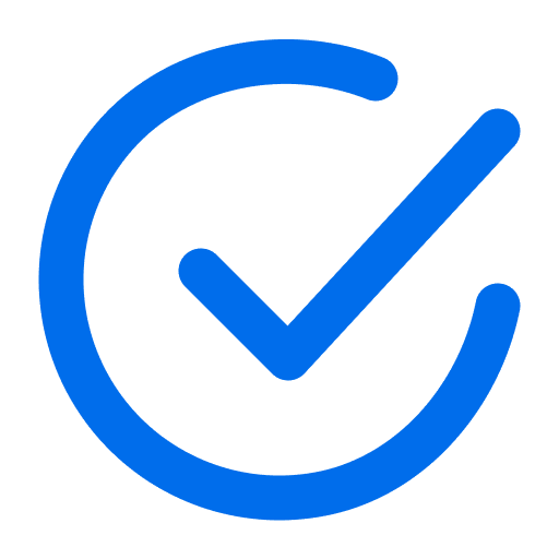 Circular blue check icon